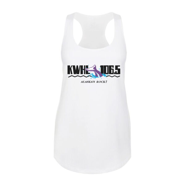 KWHL LOGO - LADIES RACERBACK TANK TOP - WHITE Thumbnail