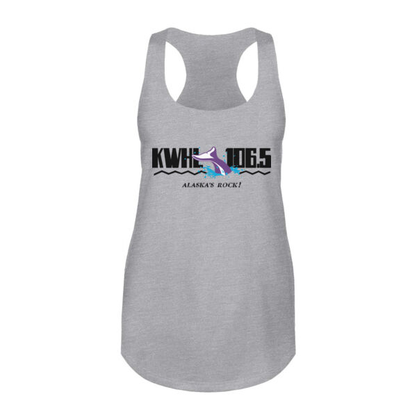 KWHL LOGO - LADIES RACERBACK TANK TOP - LIGHT HEATHER GRAY Thumbnail