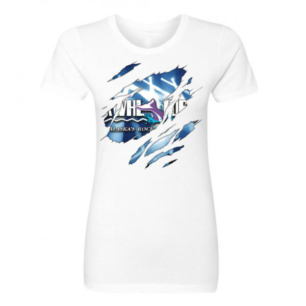 KWHL RIPPED - LADIES S/S TEE - WHITE Thumbnail